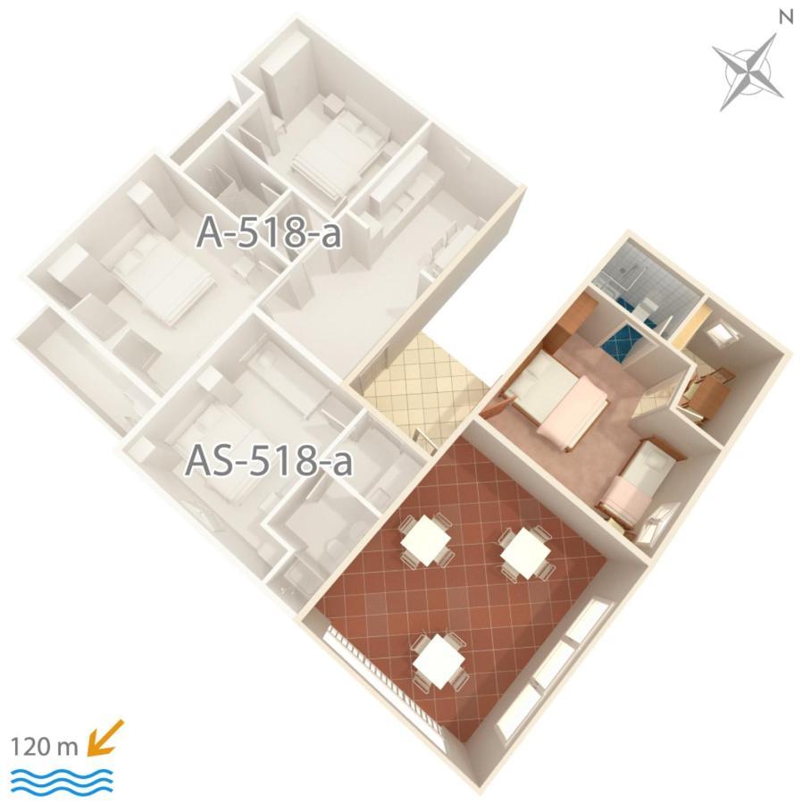 Apartment Podgora 518B Bagian luar foto